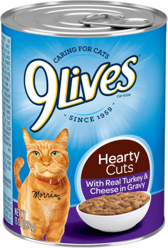 9Lives Hearty Cuts With Real Turkey & Cheese In Gravy